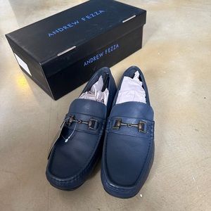 Andrew Fezza Navy Blue Driving Mocs Shoes Casual Buckle Loafers Mens, 9.5 - NWT